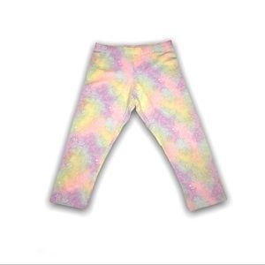 Rainbow floral knee pants